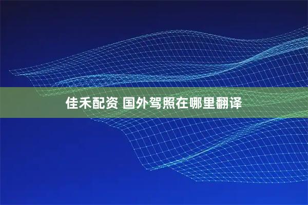 佳禾配资 国外驾照在哪里翻译
